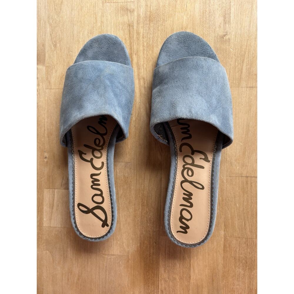 Sam Edelman Womens Liliana Casual Blue Suede Demi Wedge Slide Sandals Size 10 - Picture 3 of 11